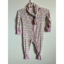 Little Sleepies Rainbows Bamboo Zippy Sleeper  Headband 0-3 Months