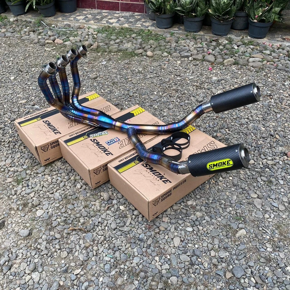 Tubos de escape azuis para sistema de exaustão completo de aço inoxidável 4-2 para Kawasaki Z1000 2003-2016 - Imagem 2 de 4