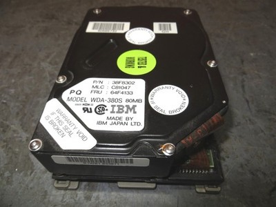 IBM WDA-380S 38F8302 80MB 3.5'' 50-Pin SCSI Hard Drive Wiped