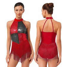 Women Dancewear Fitness Dress Sportbody Leotard Shiny Backless Performance Body