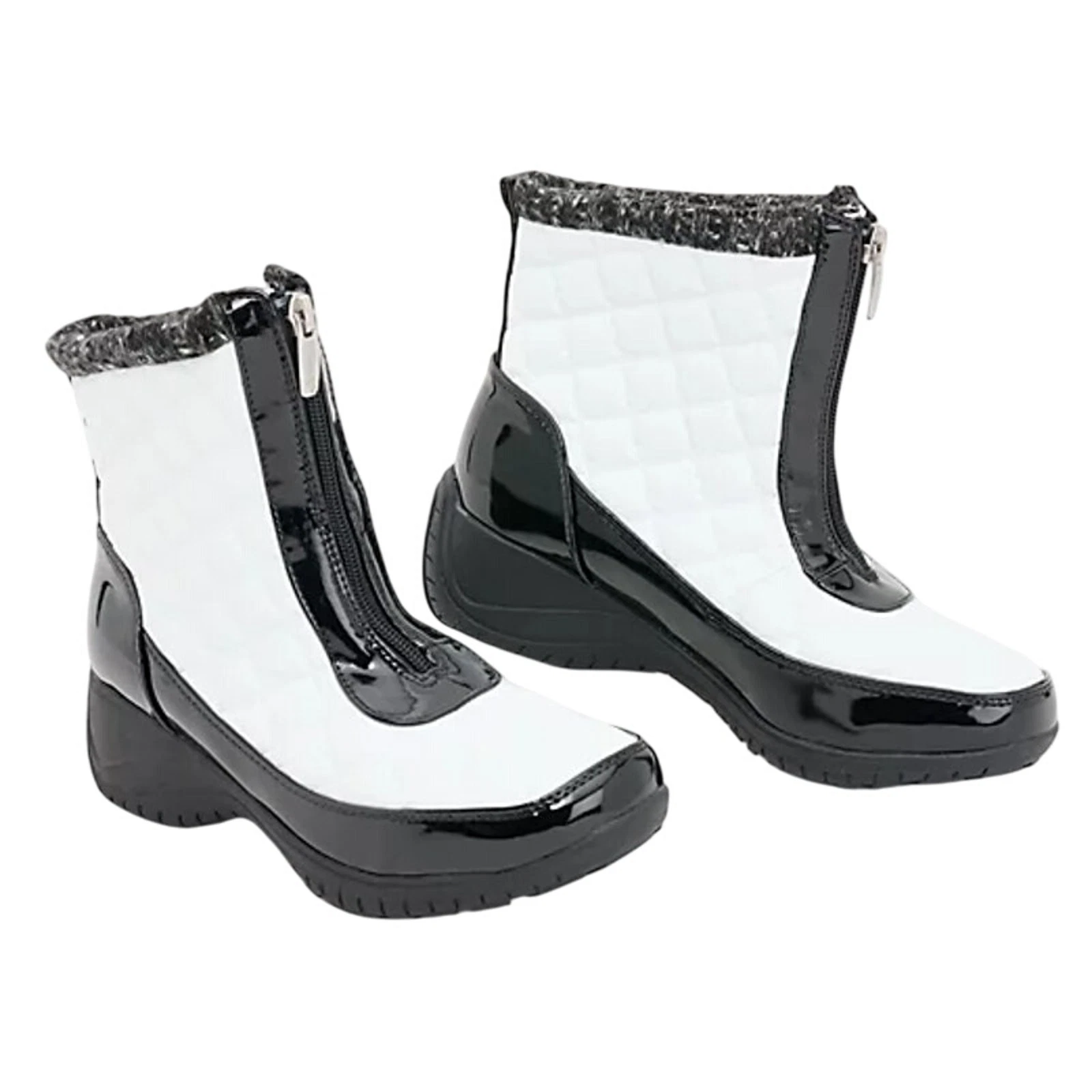 Khombu Womens Megan Snow Boots US 8 Wide White Black Waterproof NIB