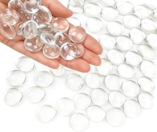 Flat Glass Marbles Decorative Glass Pebbles Smooth Polished Gems for Vases 5 lbs