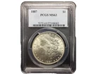 🔥1887 Morgan Silver Dollar • PCGS MS63 • Brilliant White Luster