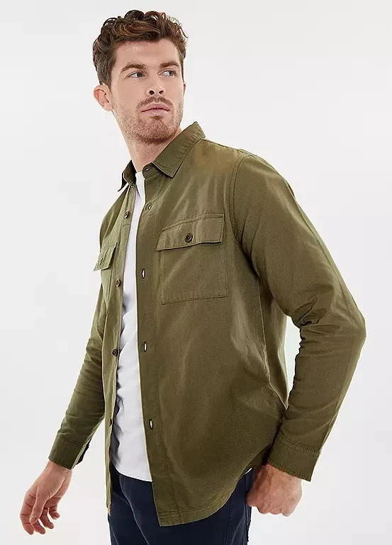 Threadbare Shacket Lightweight in Khaki Size Small S (fmn27-13)