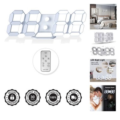 Stylish 9.7   LED Digital Alarm Clock - Brightness Adjustable for Home & Office
