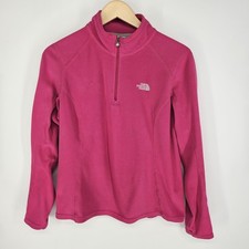 The North Face Womens TKA 100 Glacier 1/4 Zip Fleece Pullover Pink Medium M