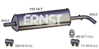 MittelschalldäMpfer Ernst 113137 FüR VW UP 121 122 BL1 BL2 BL3 123 Skoda Citigo