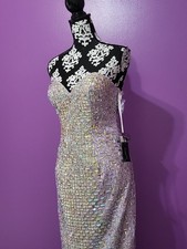 New Terani Couture Sz 4 P3102 Lilac Dress Gown Strapless Prom Trumpet Bridesmaid