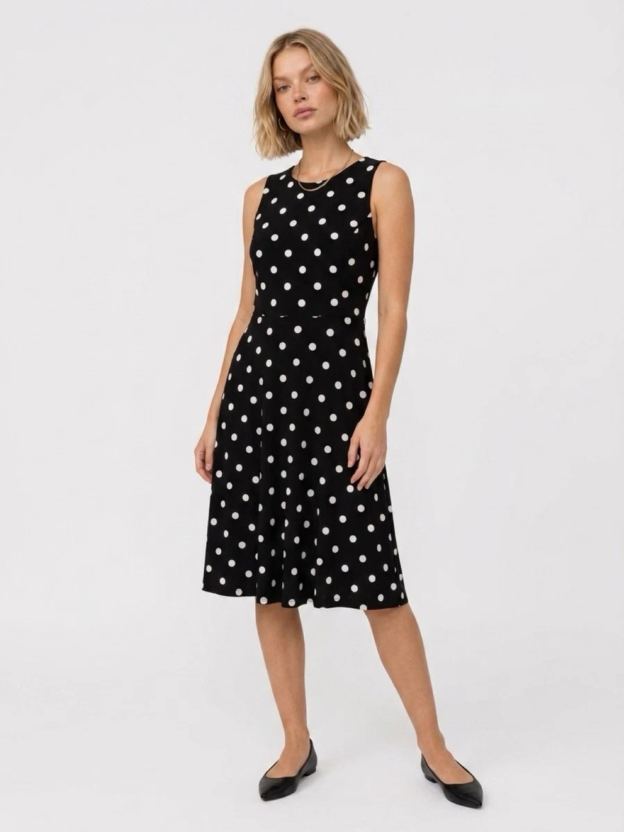 ralph lauren black and white polka dot dress Dresses for Women for sale Color:vanilla au-16-instock How to Style Black on styling Sleeveless silhouette