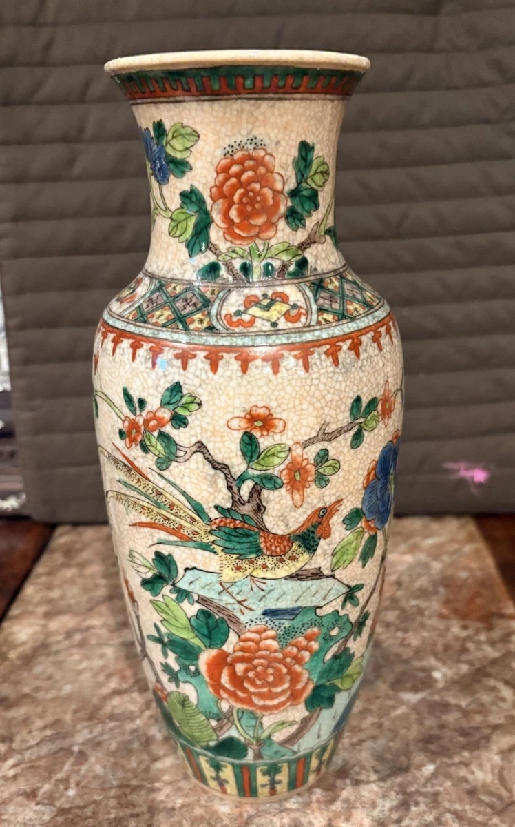 中国伝統陶器 花瓶 多色彩 古董陶瓷中国花瓶1900-1940 | eBay