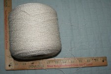 Cone Yarn White and Silver Spool Craft Knit Crochet Fast Shipping