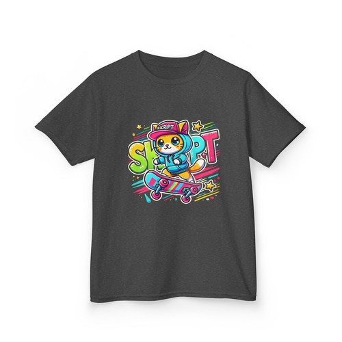 Kids Tee, Cool Skate Cat Shirt - Fun Gift for Boys and Girls, Playful Summer - Picture 24 of 51