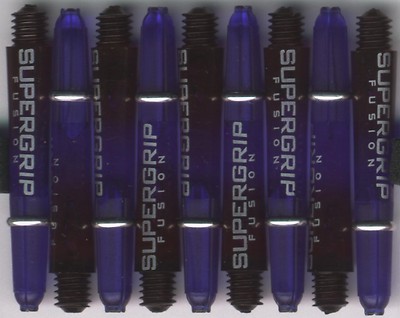 1.5in 2ba Black/Deep Blue HARROWS SUPERGRIP FUSION Dart Shafts & Rings: Set of 3