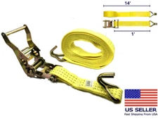 LOTS 1.5" x 15' 4000 lb Ratchet Straps J Hook Heavy Duty Tie Downs US SELLER