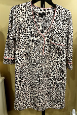Vera Wang Simply Vera Nightgown/Nightshirt Medium Pink Leopard Print Sleep Gown