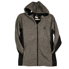 Spyder Heathered Gray Fleece Lined Hoodie Sweatshirt Youth L 14/16 Full Zip