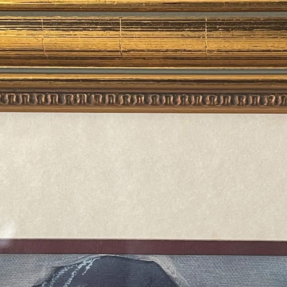 Impresión en lienzo africana de madre e hijo marco dorado vintage 26 X 32 Foto 3 de 4