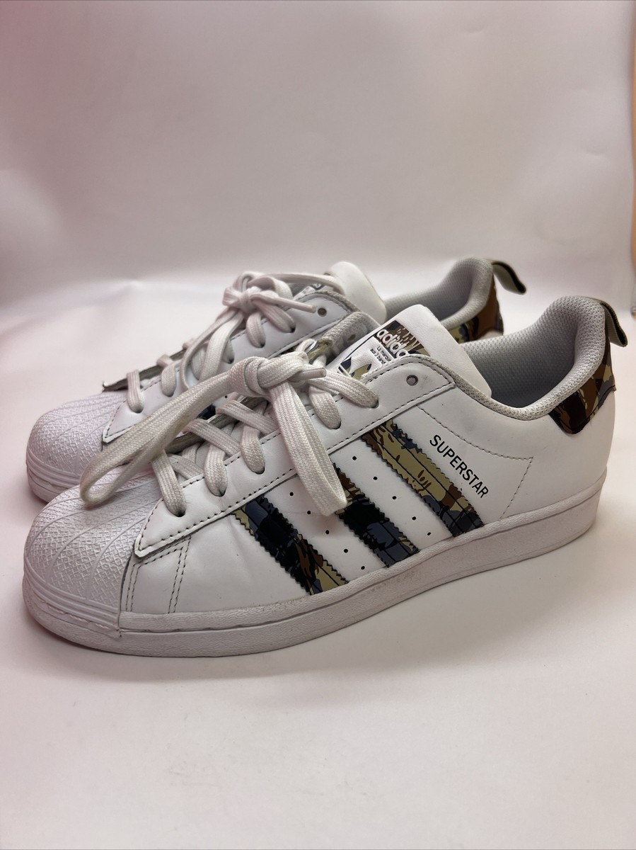 Men's Adidas Superstar Casual Shoes Sneakers Cloud White Camo GV9698 Size