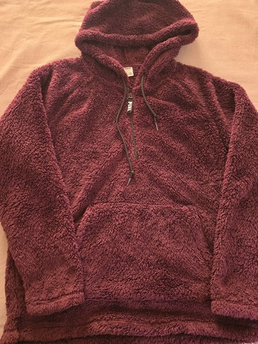 Sweat à Capuche Victoria's Secret - Couleur Bordeaux, Taille XS, 100% Coton