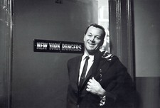 1962 Original Photo New York Rangers Hockey Doug Harvey pose outside locker room