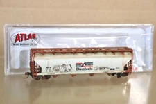 ATLAS 50 000 629 WEATHERED BORG WARNER CHEMICALS ACF 5250 4 BAY HOPPER CAR 53166