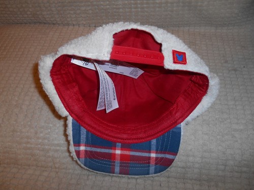 MICKEY MOUSE FLEECE BASEBALL CAP EAR FLAPS PLAID CHILD SZ S/XS (3-6) DISNEY NWT - Picture 5 of 9