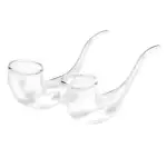 ART & ARTIFACT Glass Pipe Drinking Glasses Wine Glass, Built in Straw, Set of 2