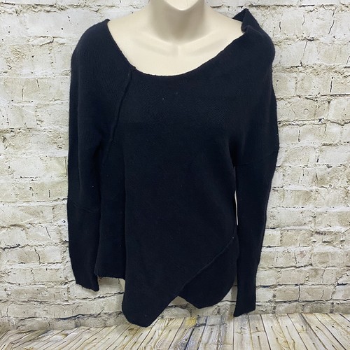 NWT Free People $128 Black Sz S Wool Blend Love And Harmony Asymmetrical Sweater - Picture 2 of 6