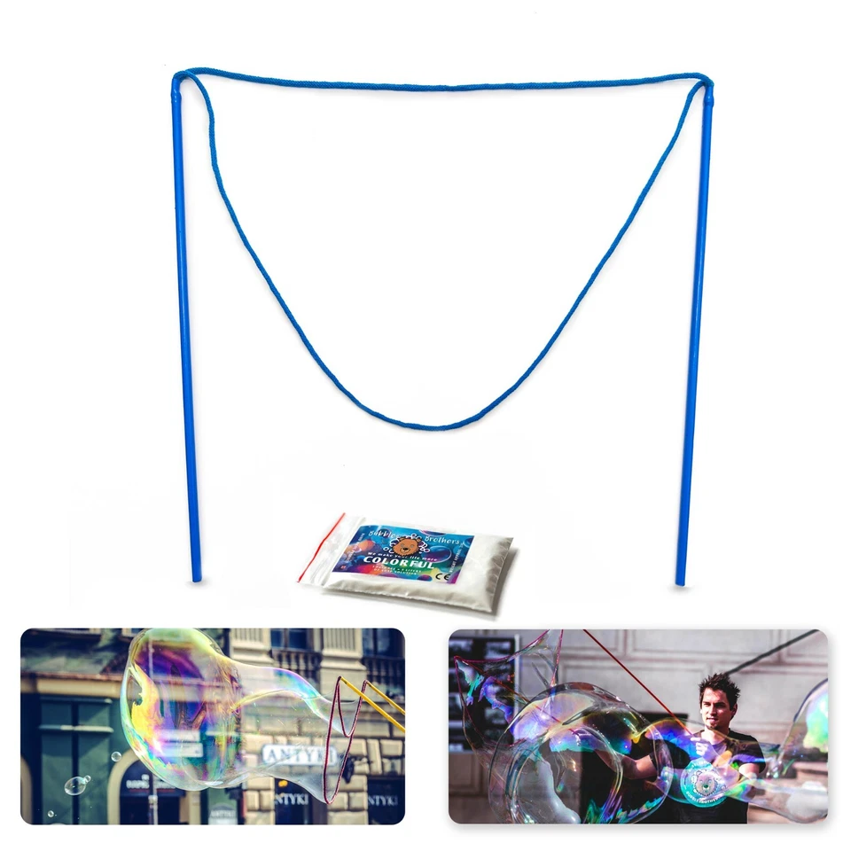 Stäbe für große Seifenblasen + 5 liter Flüssigkeit Riesenseifenblasen SET Spass