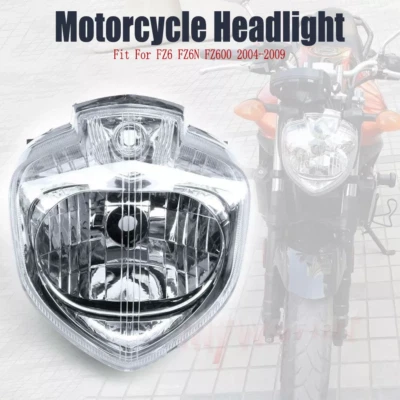 Motorcycle Front Headlight Assembly Fit For YAMAHA FZ6 N 2004 - 2011 Headlamp - Photo 1/4