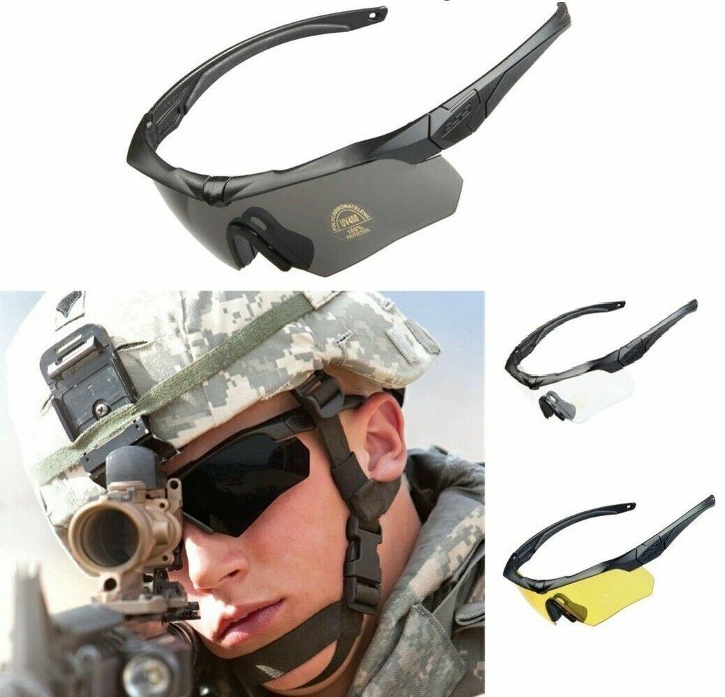 Ansi Z87.1 Tactical Military Ballistic Shooting Sunglasses With 3 Color  Lenses | Ebay