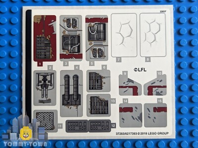 LEGO Star Wars AUFKLEBERBLATT NUR für LEGO Set 75202 Defense of Crait - Neu