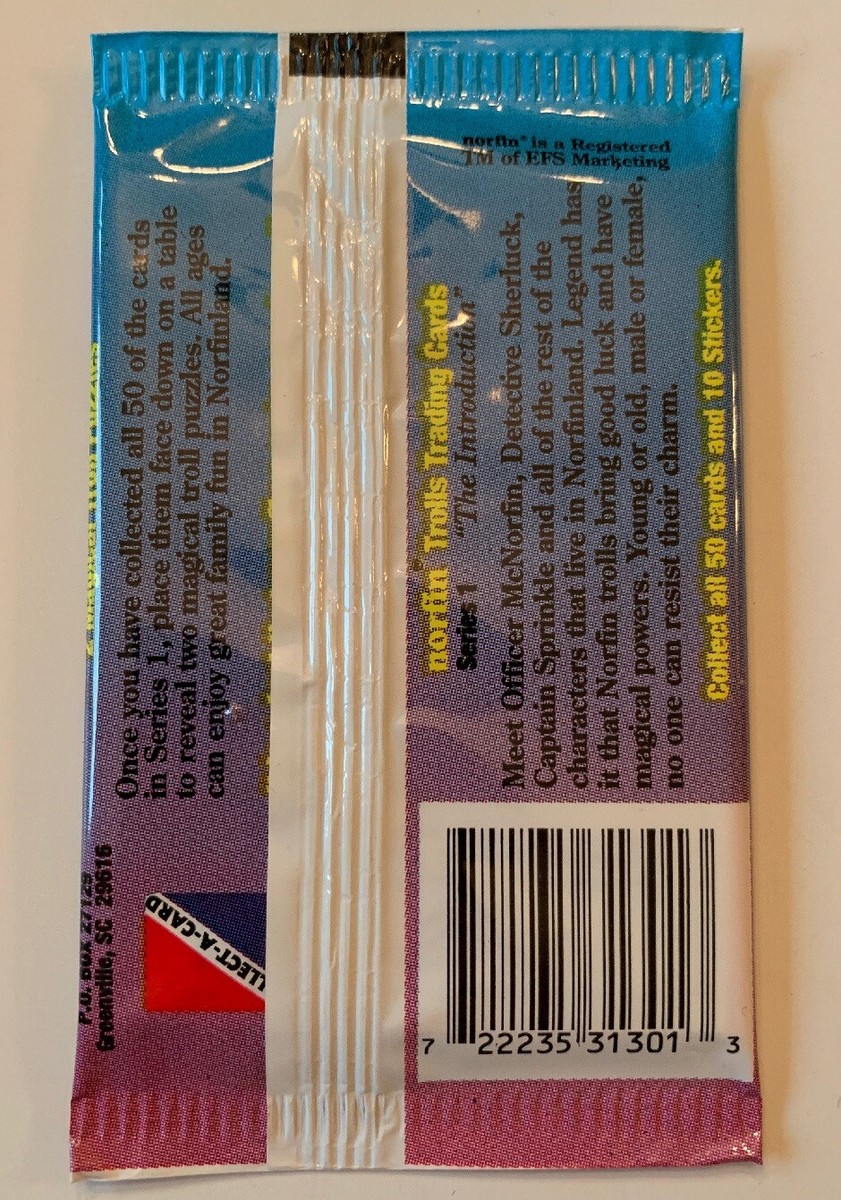 Norfin Trolls Trading Card Factory Sealed Series 1 Pack,Unopened