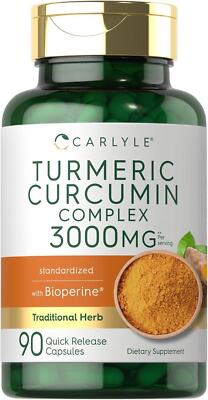 Carlyle Turmeric Curcumin with Black Pepper 3000mg | 90 Capsules