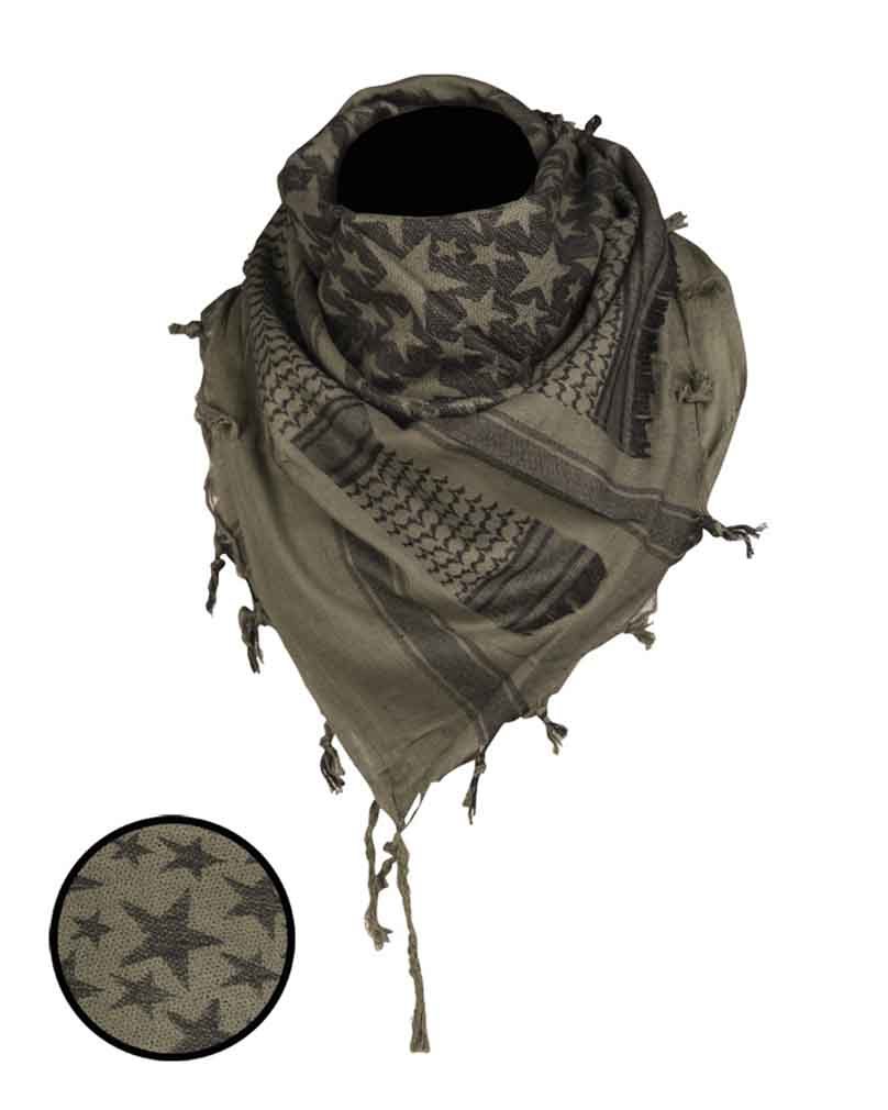 Halstuch Shemagh 110x110cm Stars, Kopftuch, Schal, Military, Outdoor