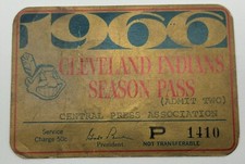 1966 Indians Ticket Pass Sonny Siebert No-Hit/Frank Robinson Only HR Out PK⚾️