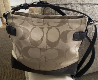 Coach F18862 Satin Chain Duffle Bronze/Brown/Purple Jacquard | eBay
