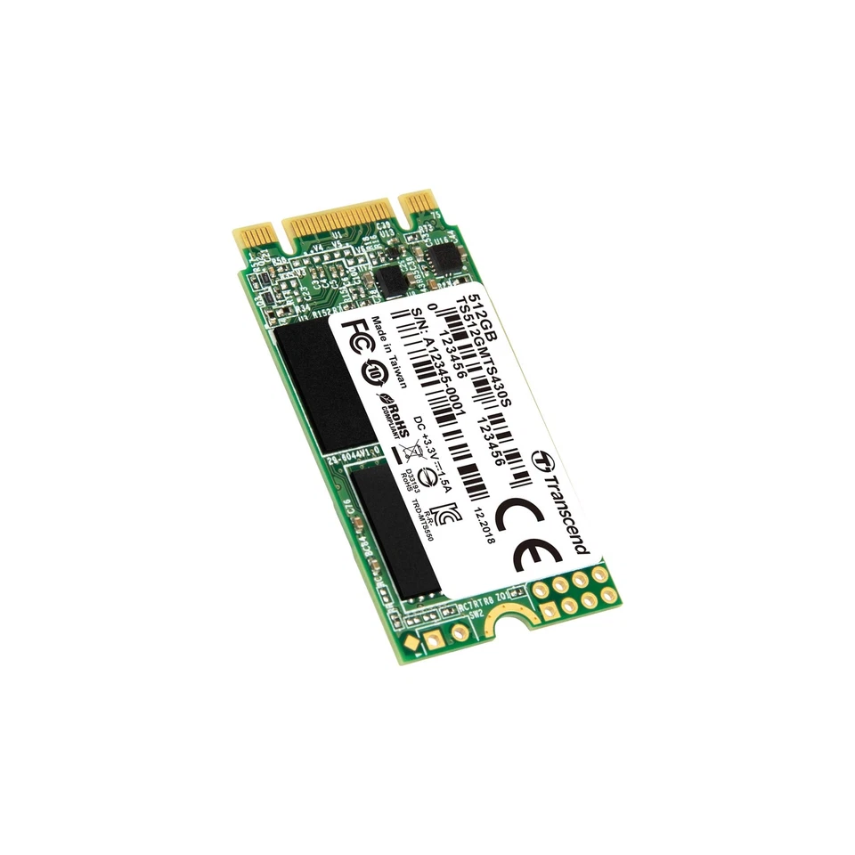 Transcend SSD M.2 2242 512GB SATA III 6Gb / s 3D TLC NAND DDR3 TS512GMTS430S NEW - Image 3 of 4