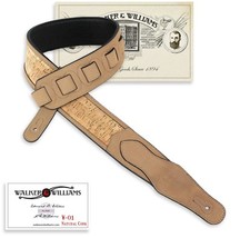Walker  Williams W-01 Natural Cork  Leather Guitar Strap