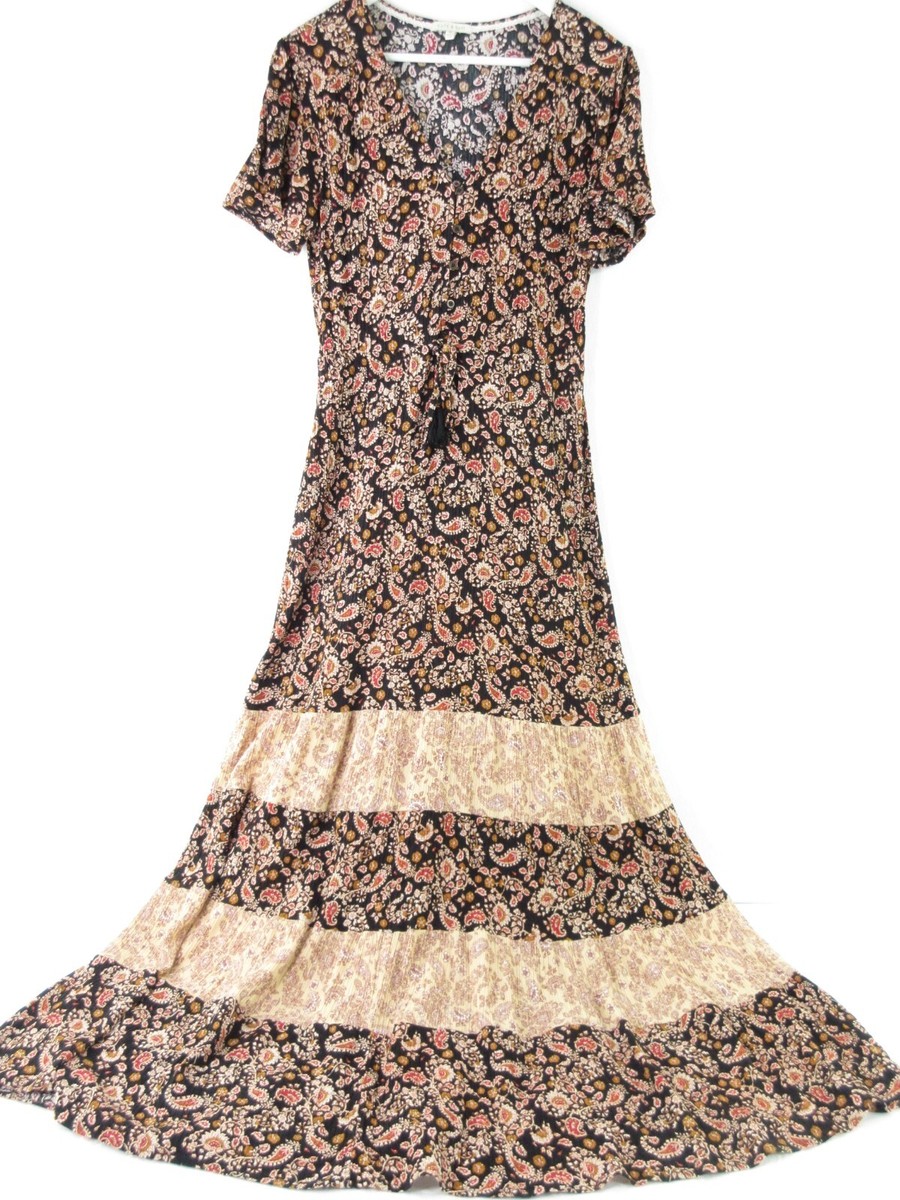 knee length dresses for ladies Best-Selling Bohemian Short Puff Sleeve Maxi Dress main image 1