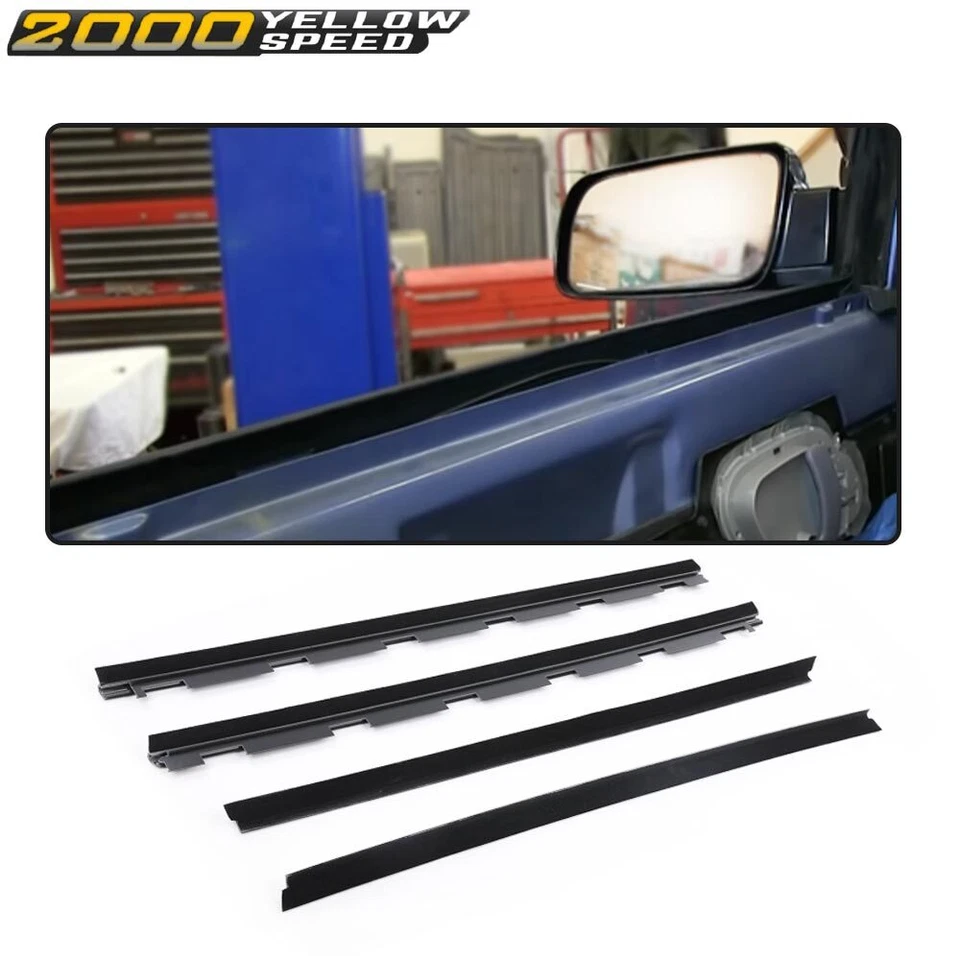4PCS Fit for Chevy Truck Inner & Outer Window Sweep Felt Seal Weatherstrip Kit  - Image 2 of 4
