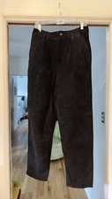 Suede Leather Pants - Vintage, Black, Size 13/14 - Brooks Ateliers brand