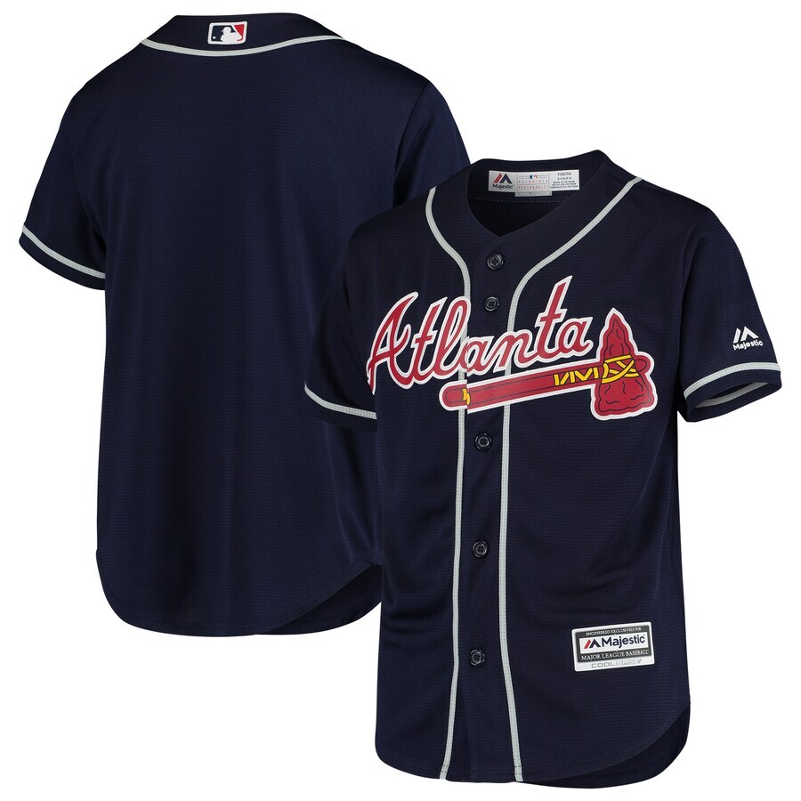 Atlanta Braves Majestic YOUTH Official Cool Base Team Jersey Navy