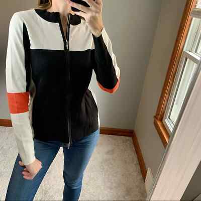 Gerry Weber Color block Full Zip Sweater Size 38 (fits like small)
