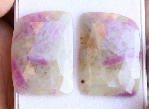 Pair 2pcs 67.10 ct t.w 24*32 mm Fancy Natural Purplish Pink Sapphire Unheated - Picture 1 of 2