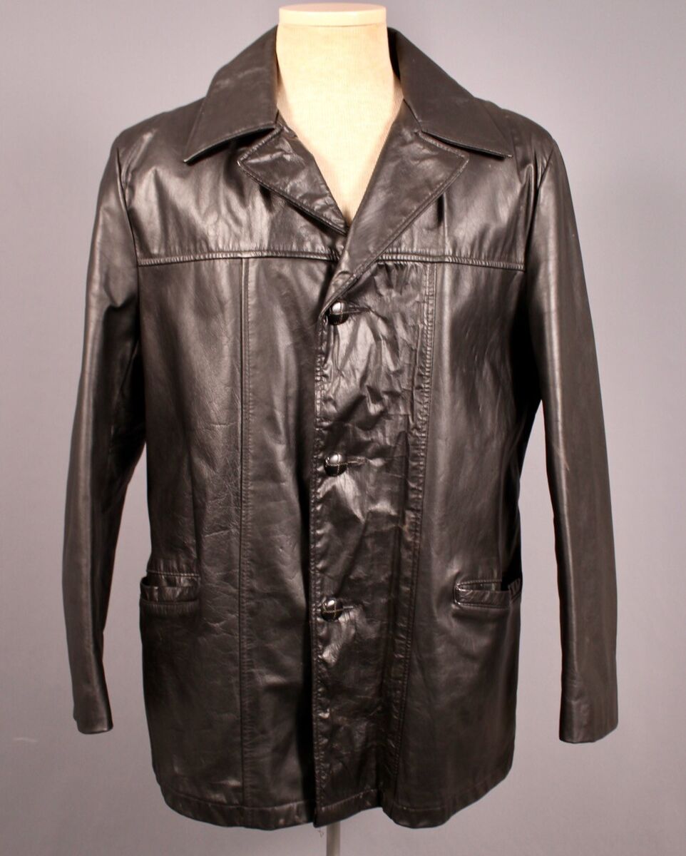 VTG Men's 1970s Black Leather Jacket W/ Liner Sz 42R / Large VTG Men's 1970s Black Leather Jacket W/ Liner Sz 42R / Large