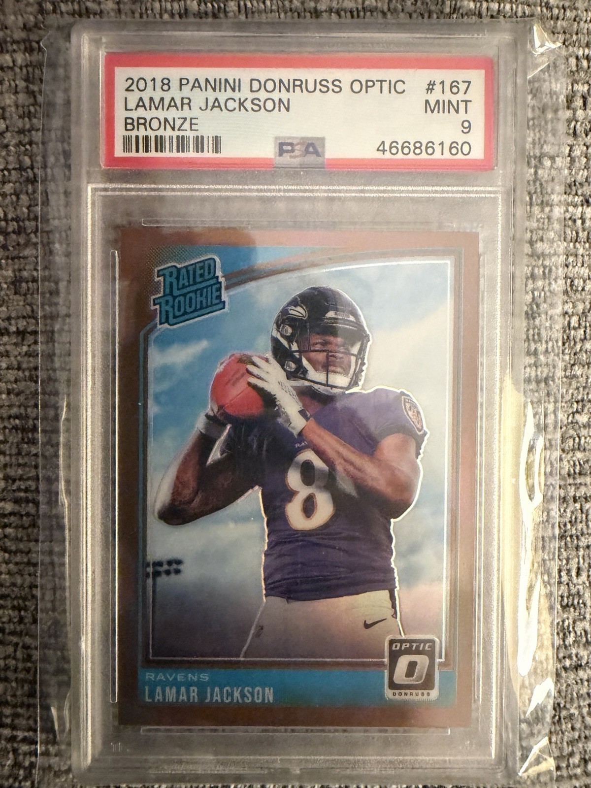 2018 Donruss Optic - Rated Rookie Lamar Jackson #167 Bronze Prizm (RC)