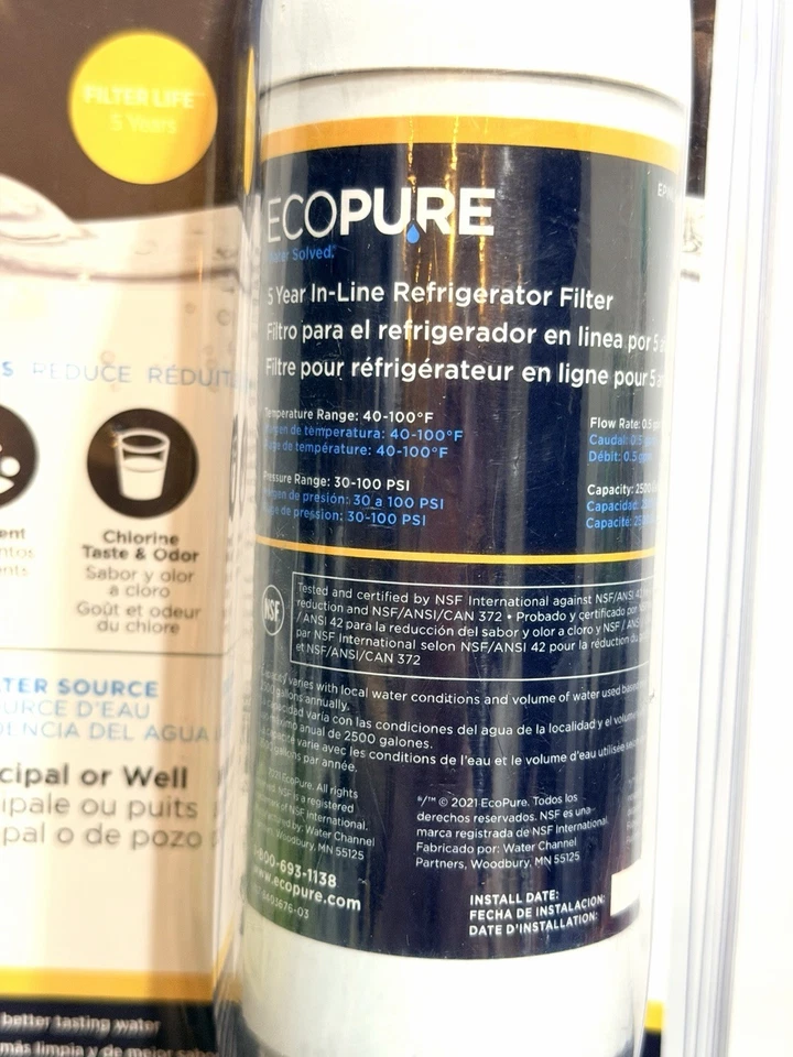 EcoPure EPINL30 5 Year In-Line Refrigerator Filter. Brand New And Sealed. - Image 4 of 4