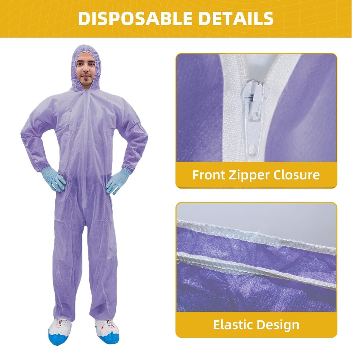 Colorful Disposable Coverall, PP Hazmat Suits with Hood and Large