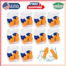10 Pair Silicone Corded Ear Plugs Reusable Shooting Hearing Protection with Cord